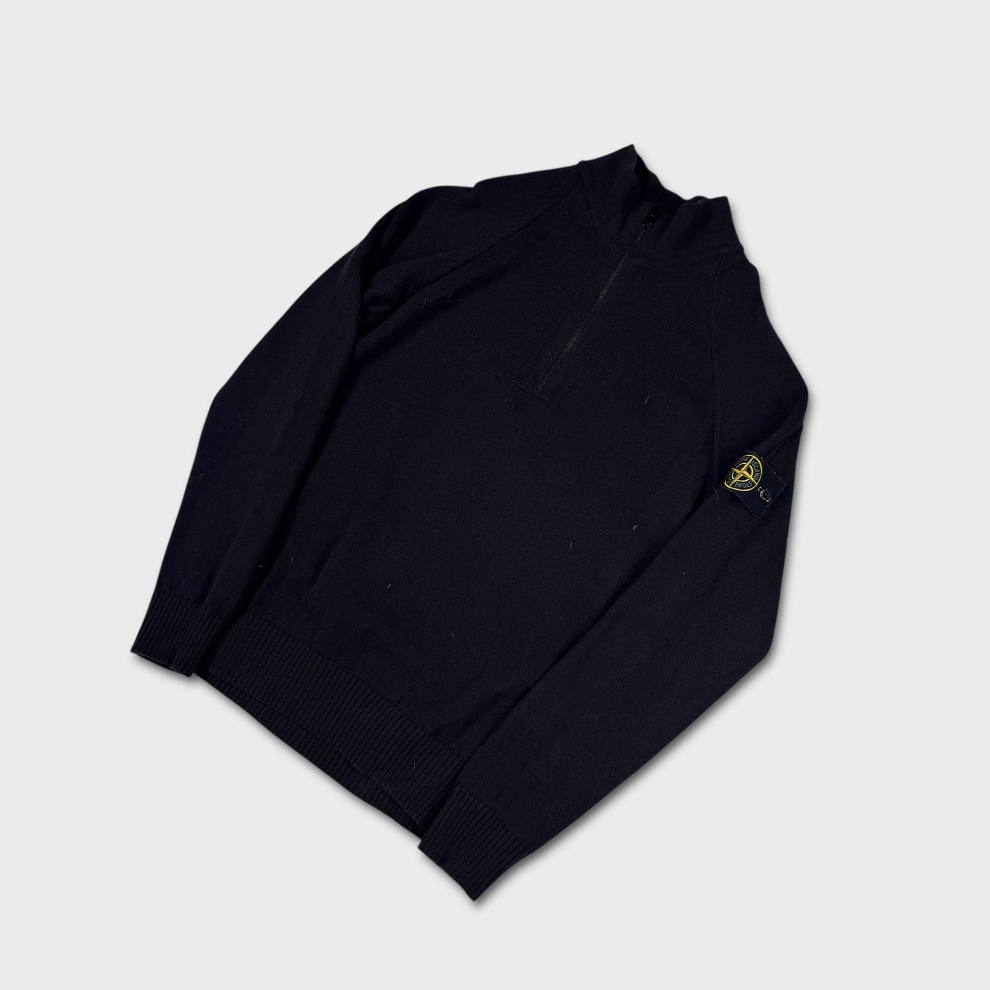 Stone Island Dark Navy Quarter Zip Knit M