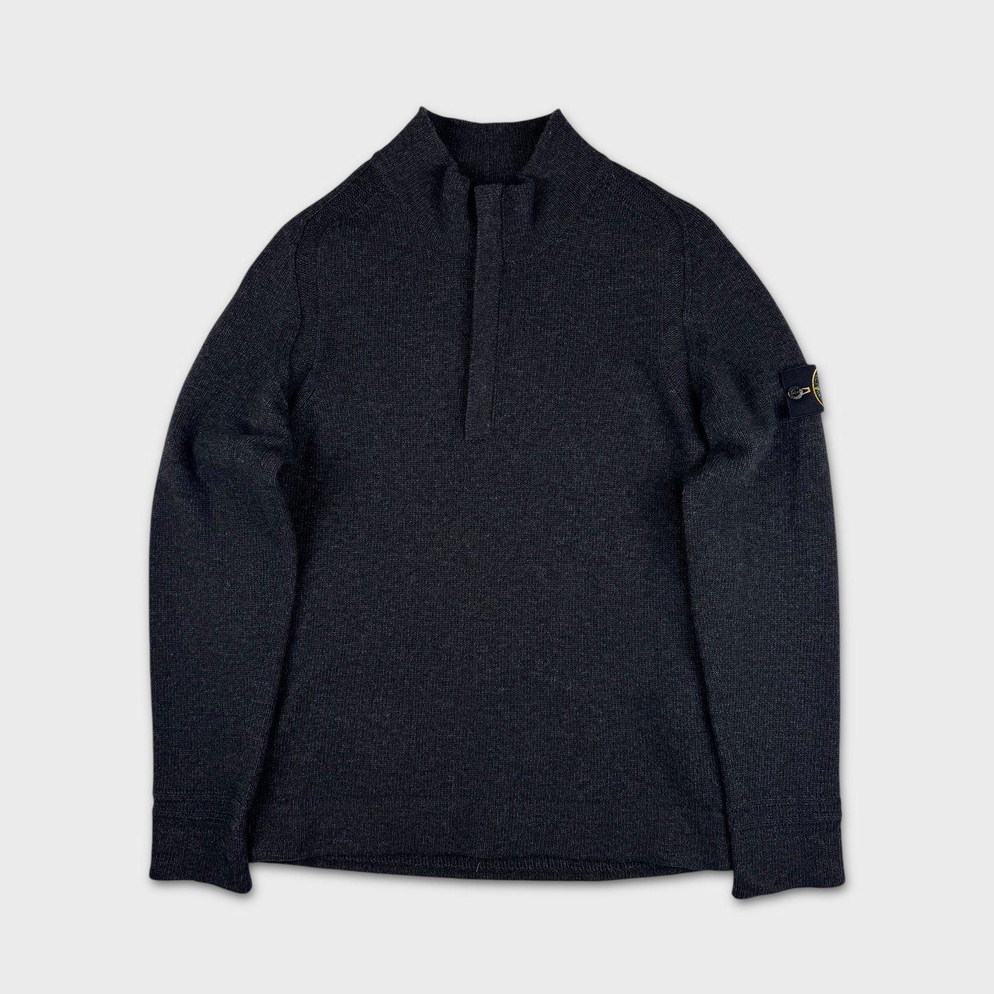 Stone Island Charcoal Black 1/4 Zip Knit M