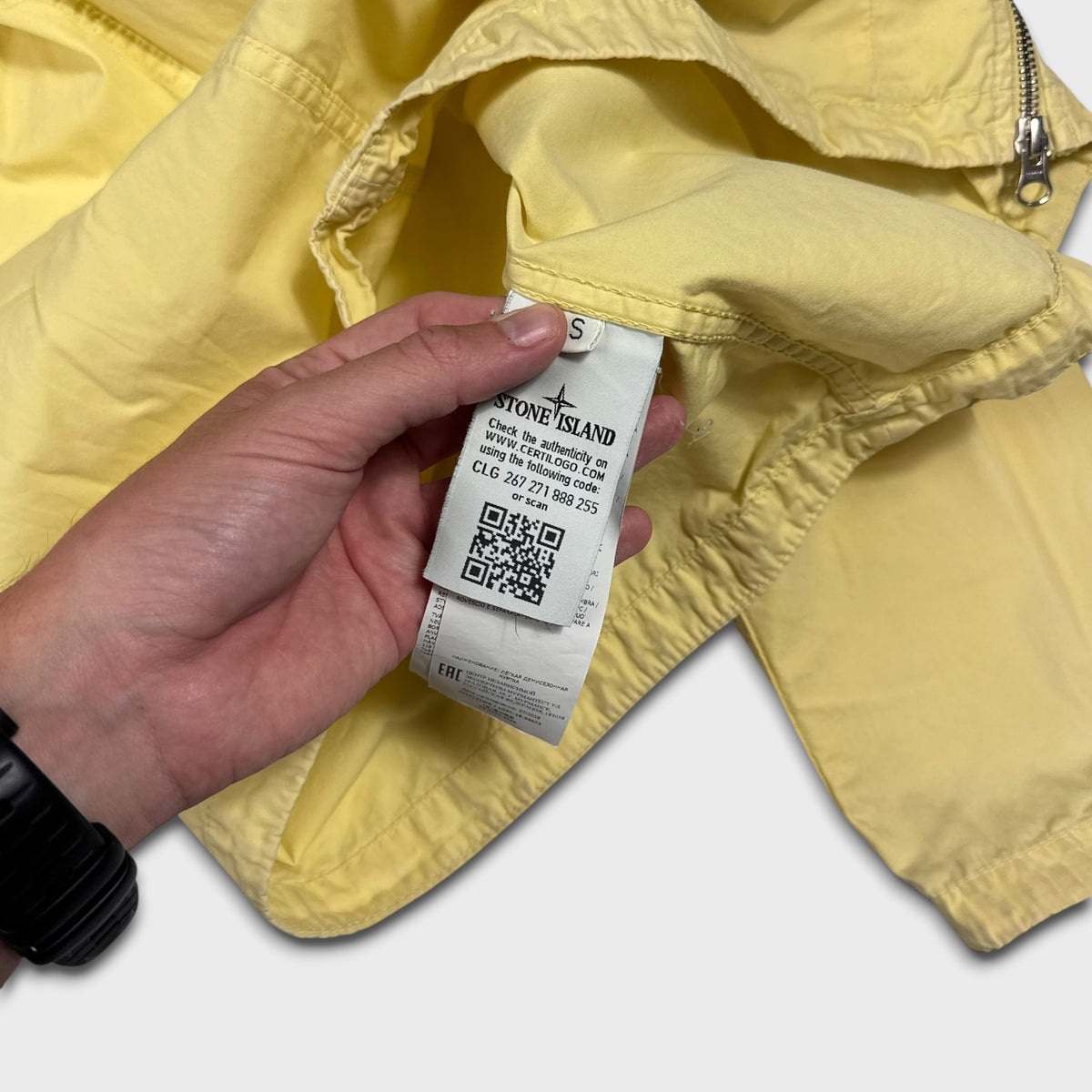 Stone Island Yellow Full Zip Overshirt S