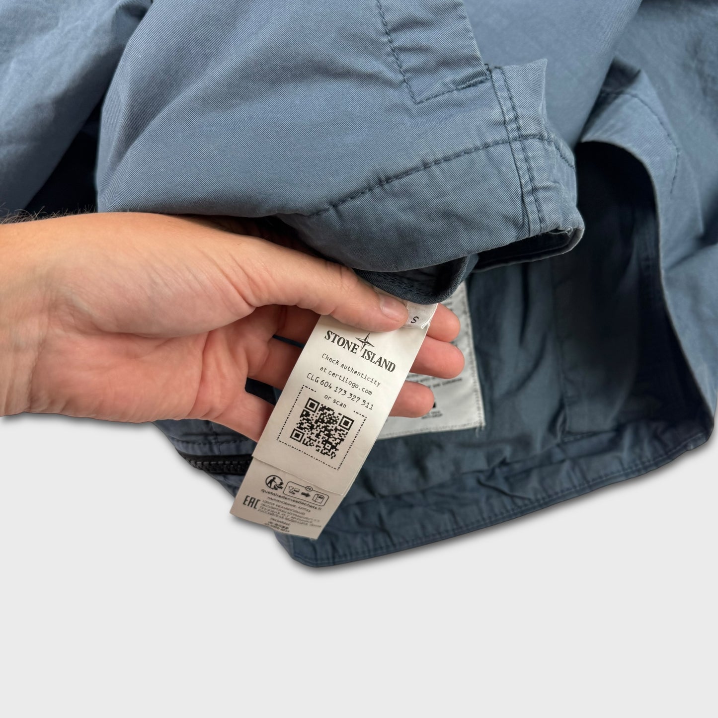 Stone Island Avio Blue Supima Cotton Twill Stretch-TC Jacket S