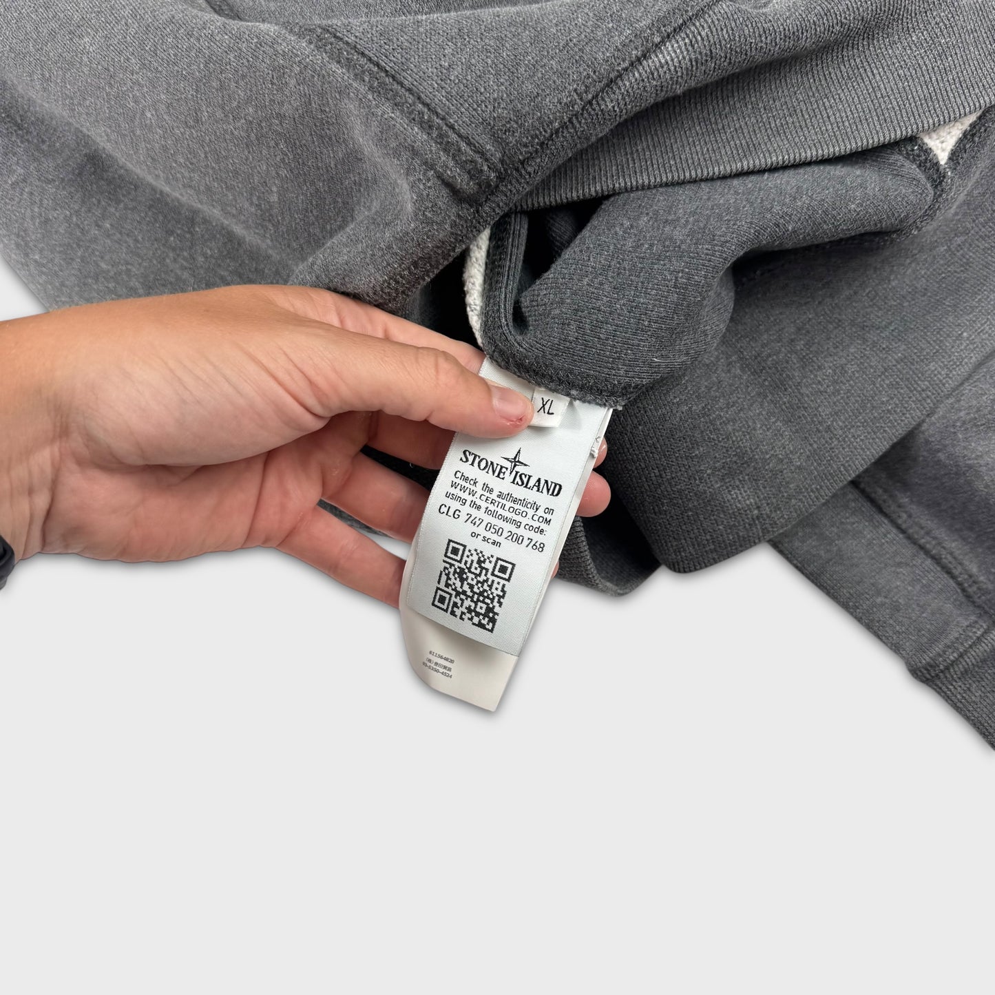 Stone Island Charcoal Zip Sweatshirt XL