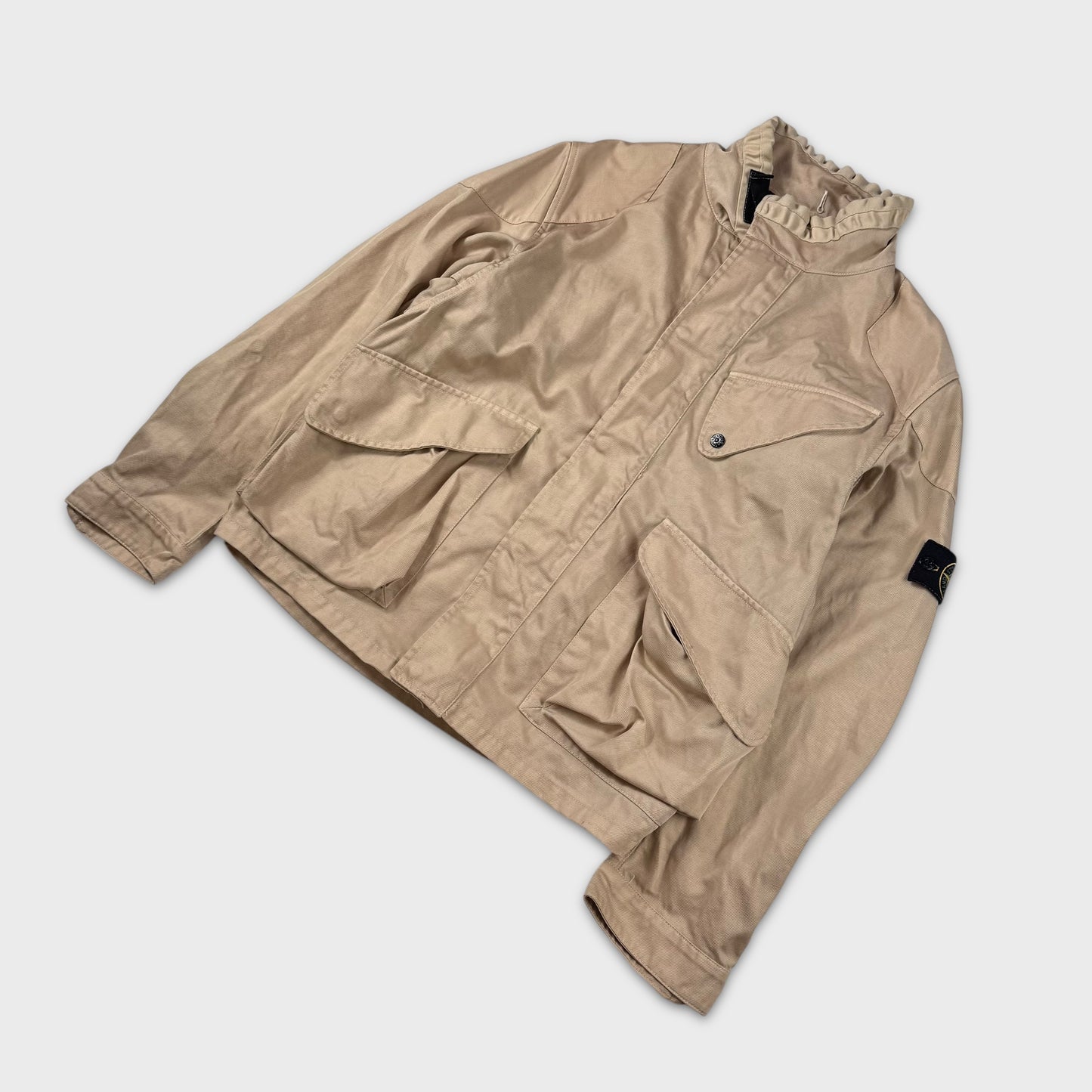 Stone Island 2004 Batavia Beige Cotton Jacket L