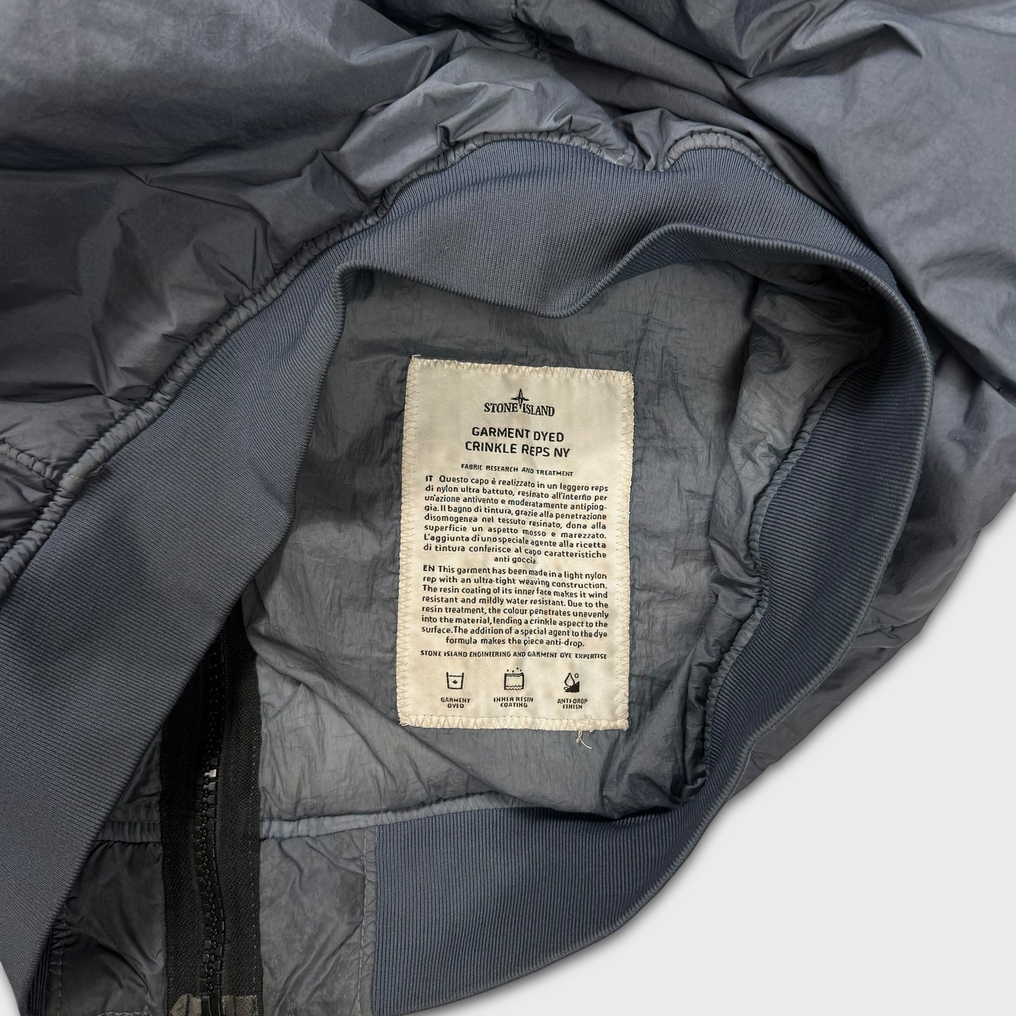 Stone Island Avio Blue Garment Dyed Crinkle Reps Jacket M