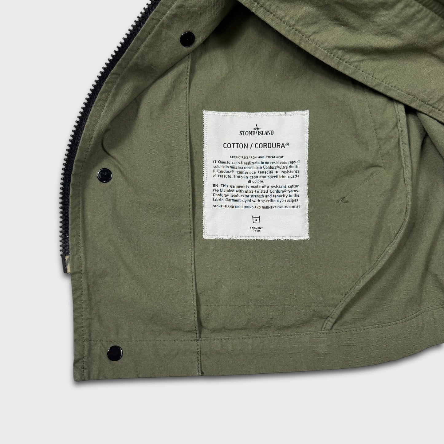 Stone Island Olive Green Cotton Cordura Jacket S