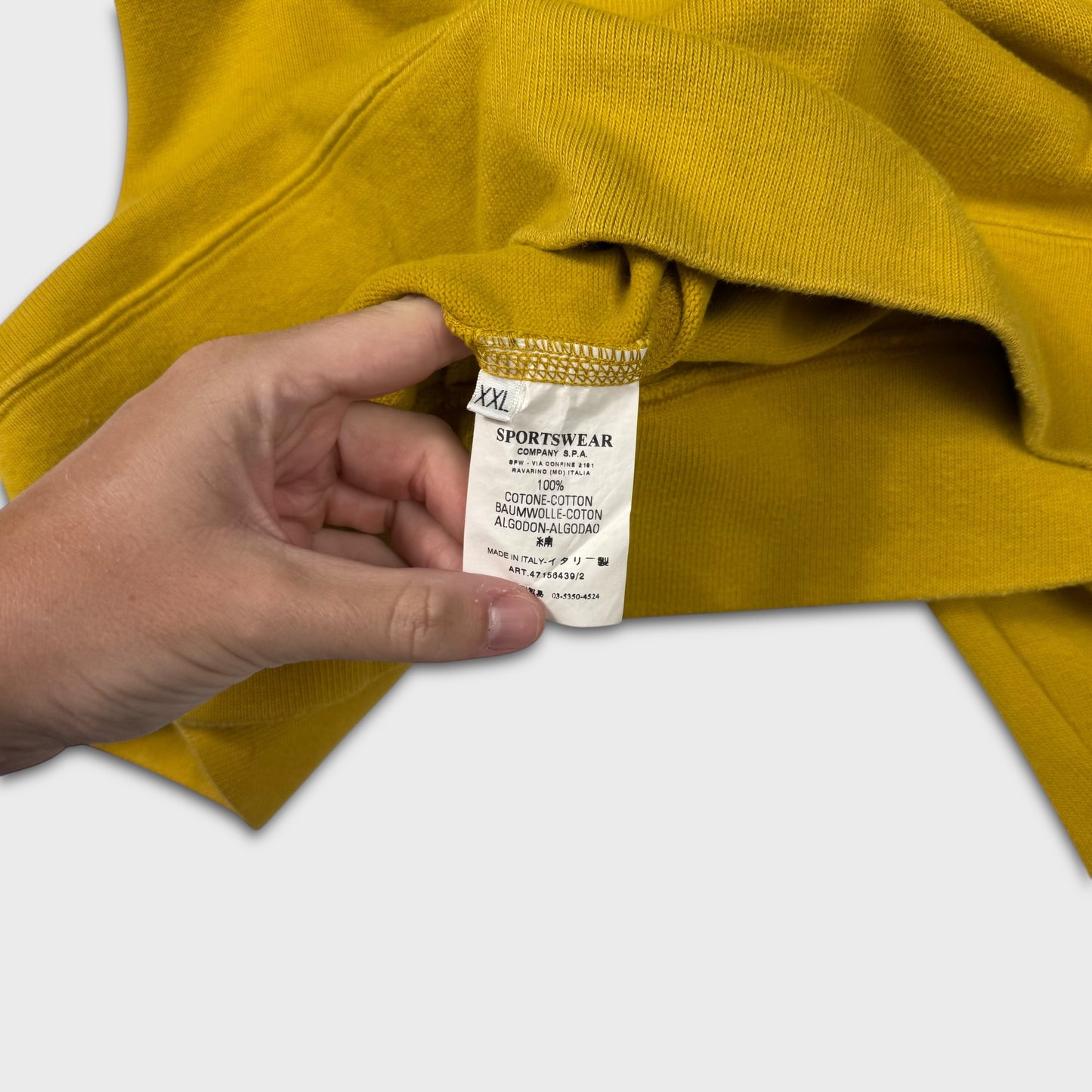 Stone Island Yellow Knit Quarter Zip XXL