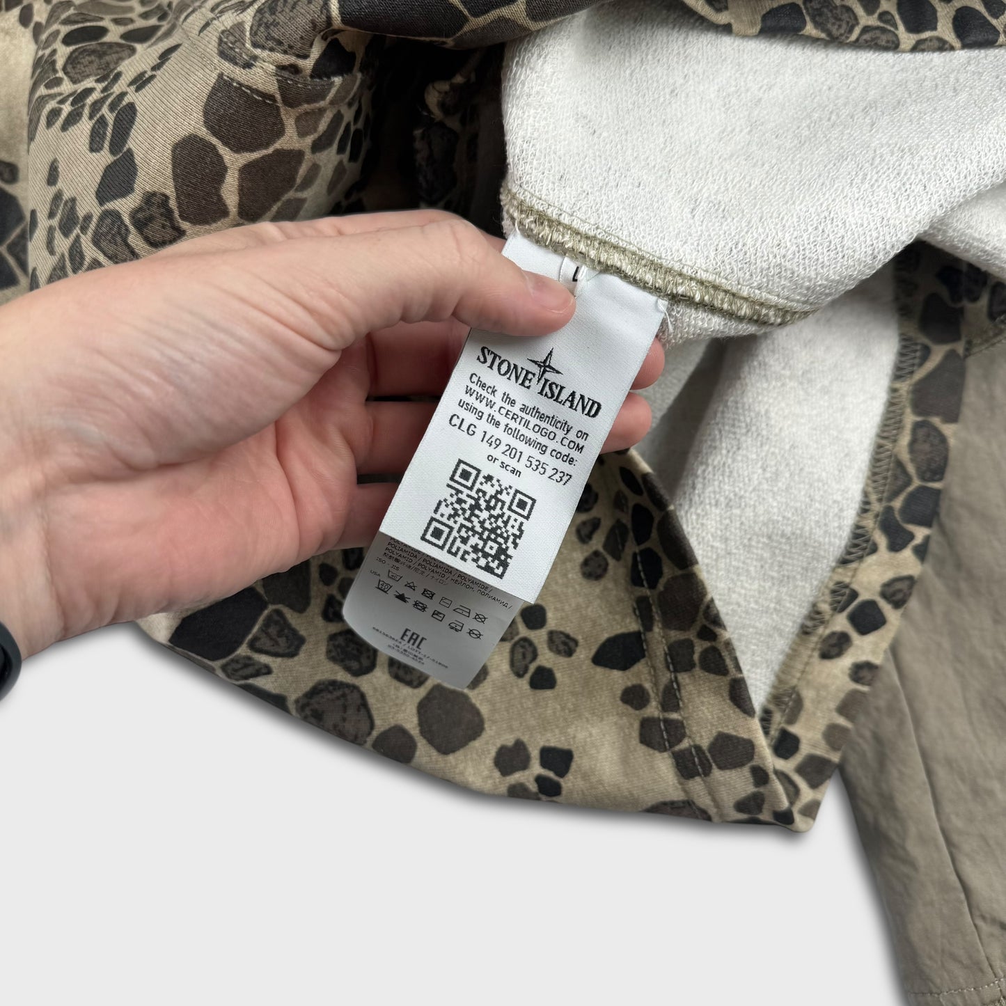 Stone Island Alligator Camouflage Crewneck L