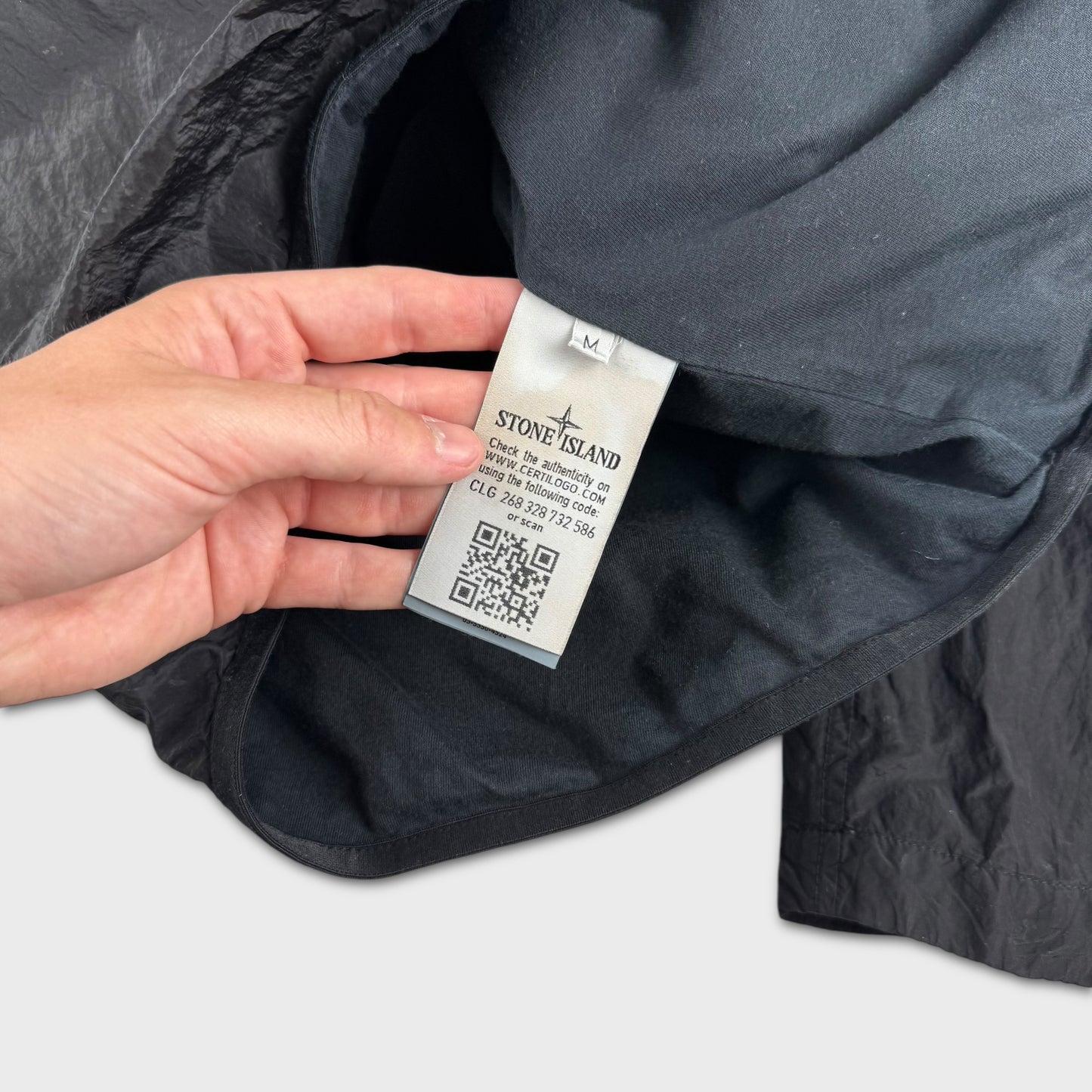 Stone Island Black Lined Nylon Metal Overshirt M