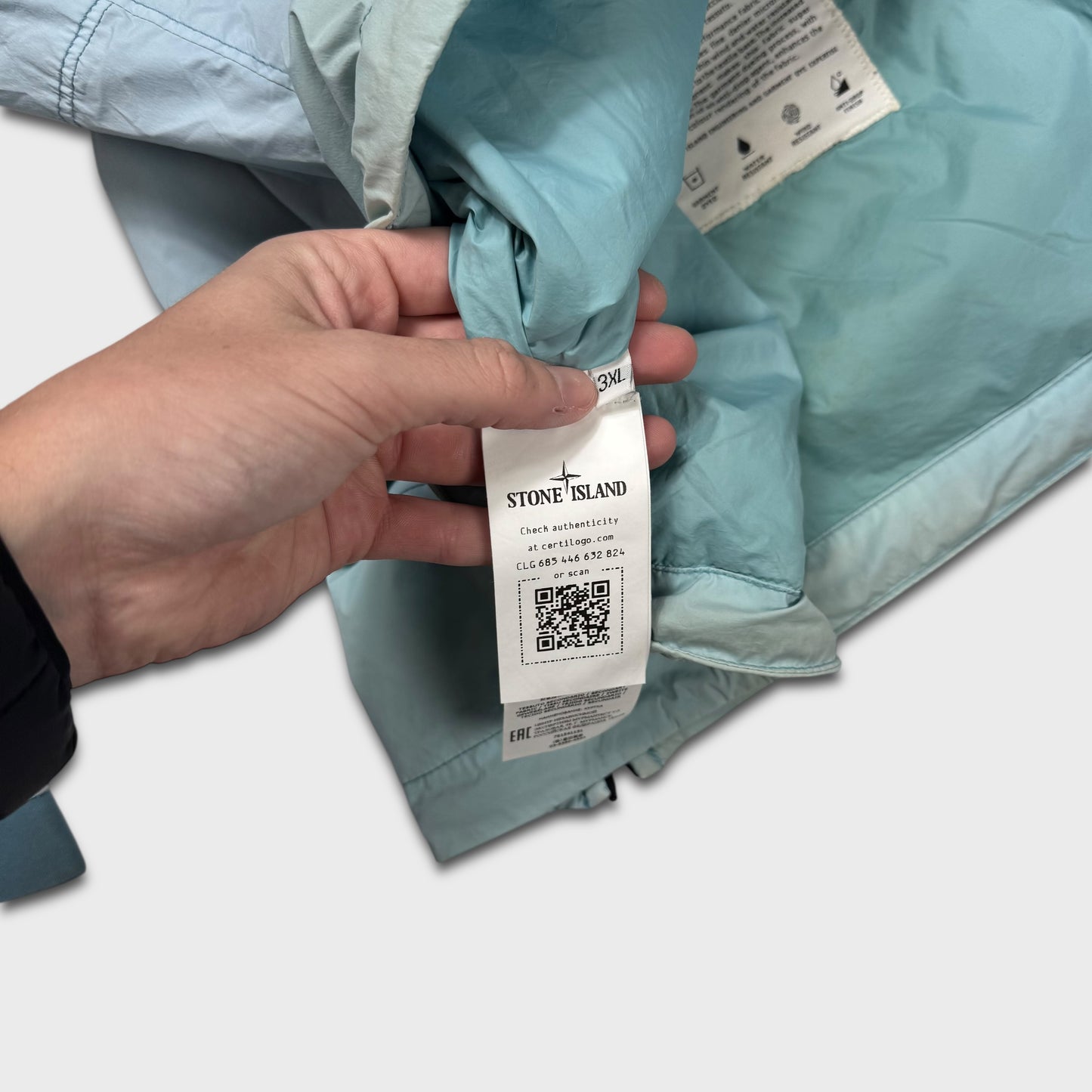 Stone Island Baby Blue Skin Touch Nylon TC Jacket 3XL