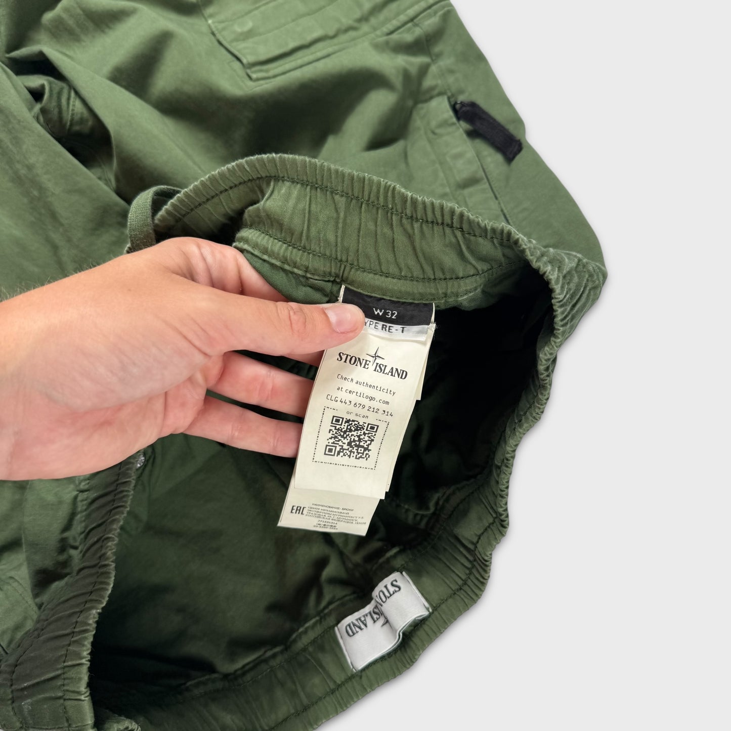 Stone Island Olive Tela Cargo Pants W30