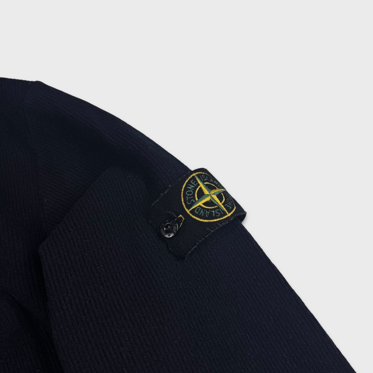 Stone Island Navy 2001 Ribbed Knit 1/4 Zip XXL