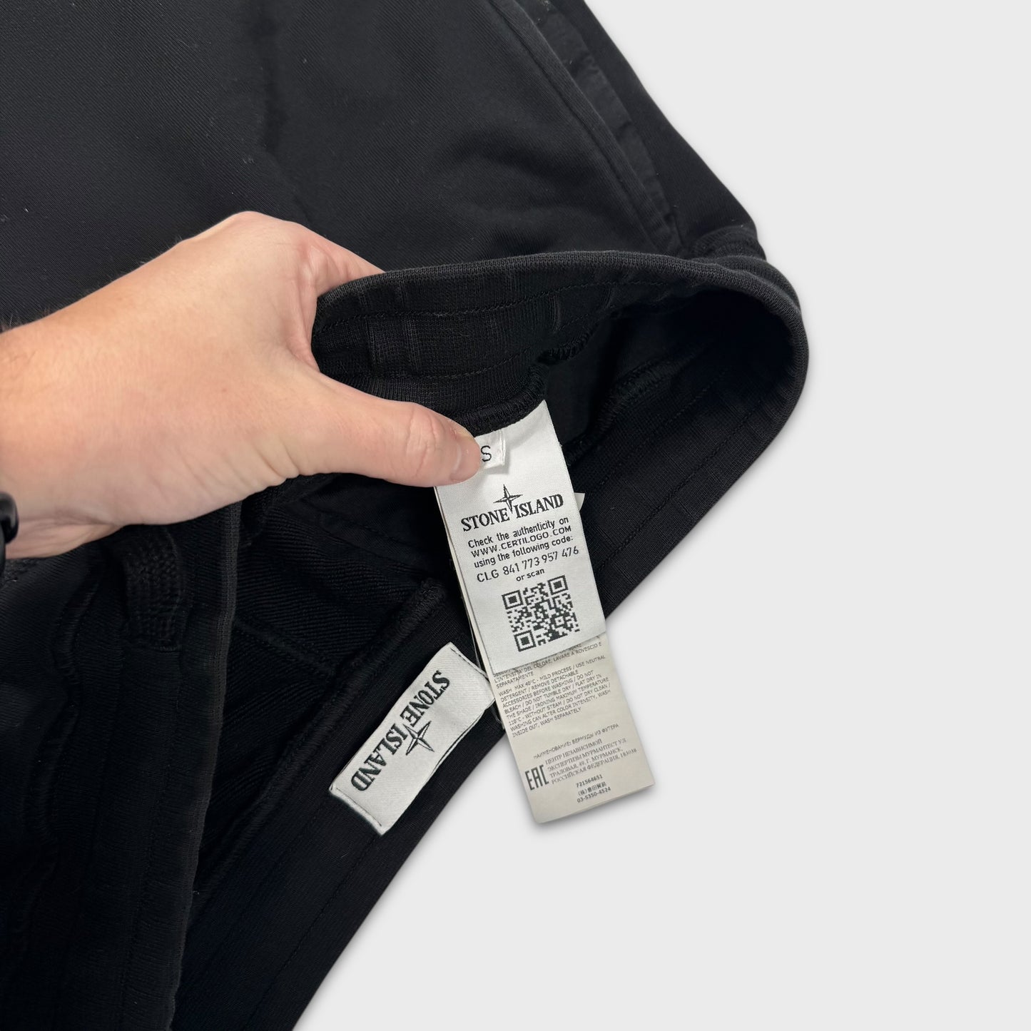 Stone Island Black Cotton Shorts S