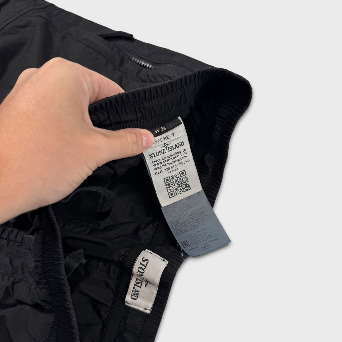 Stone Island Black Tela Cargo Pants W38