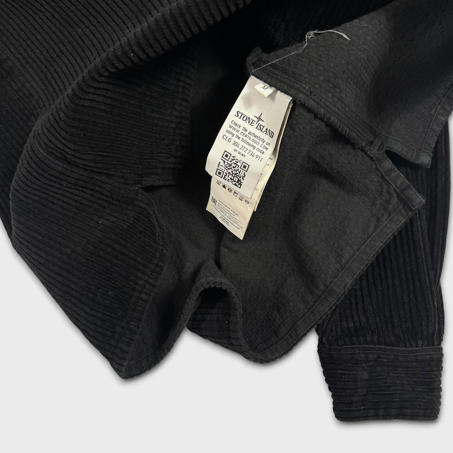 Stone Island Black Corduroy Overshirt M