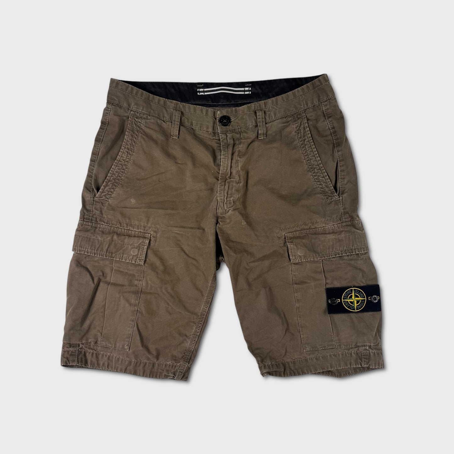 Stone Island Khaki Cargo Shorts W30