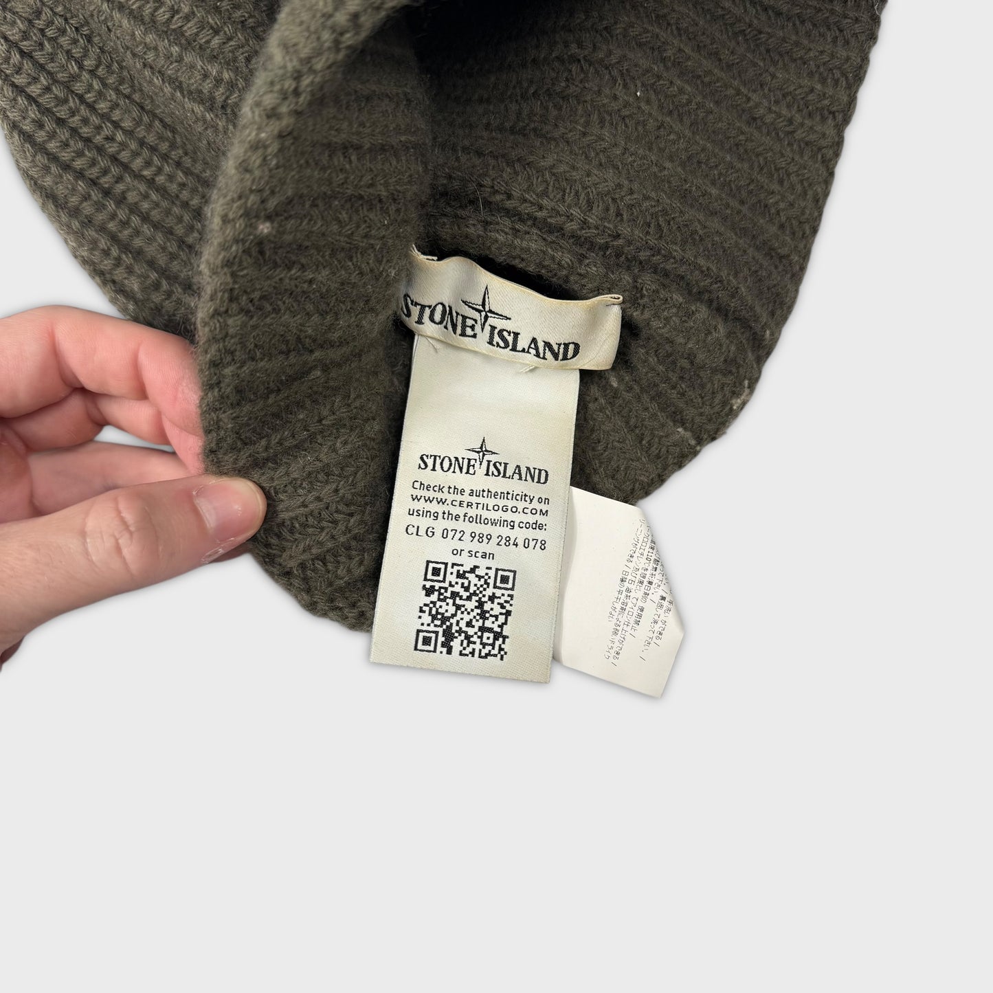 Stone Island Olive Wool Beanie L/XL