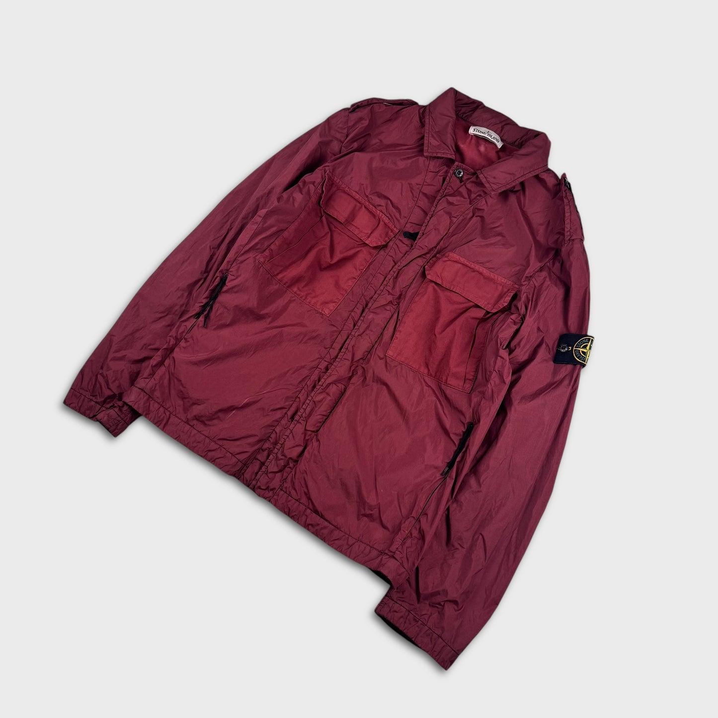 Stone Island Burgundy Crinkle Reps Jacket L
