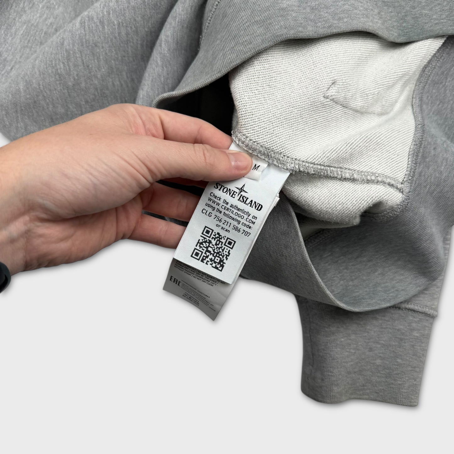 Stone Island Grey Full Zip Hoodie M