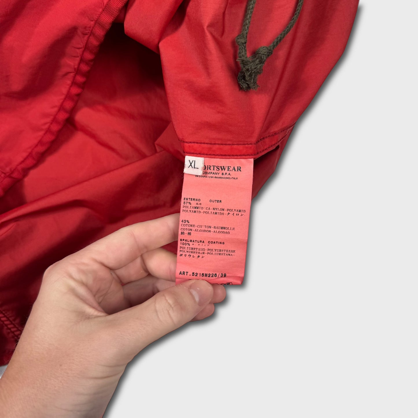 Stone Island Red 2011 Tela Hooded Jacket XL
