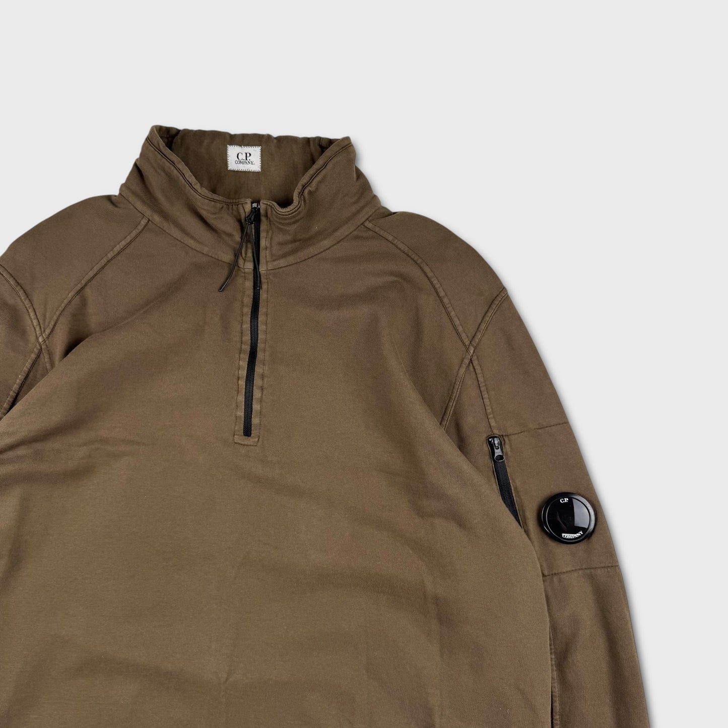 CP Company Dark Olive Lens 1/4 Zip 3XL