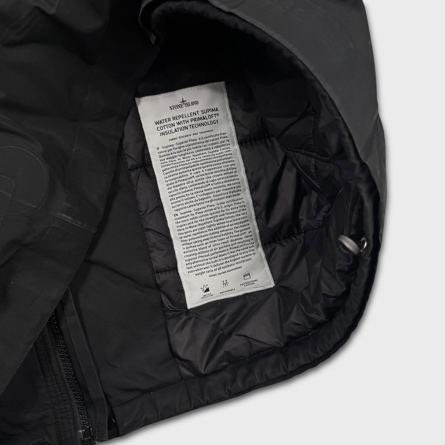 Stone Island Water Repellant Supima Cotton Primaloft Jacket L
