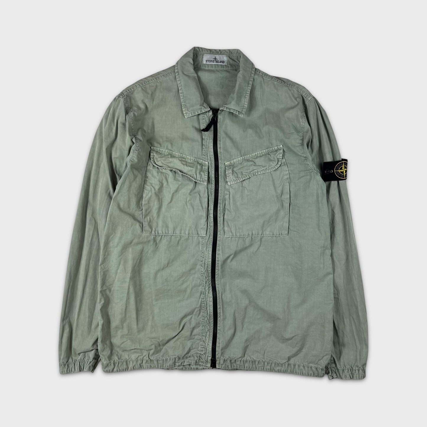 Stone Island Sage Green Full Zip Overshirt XL