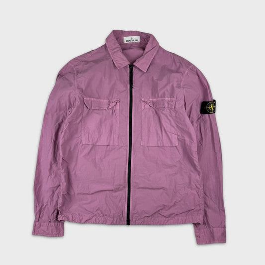 Stone Island Pink Tela Full Zip Overshirt L