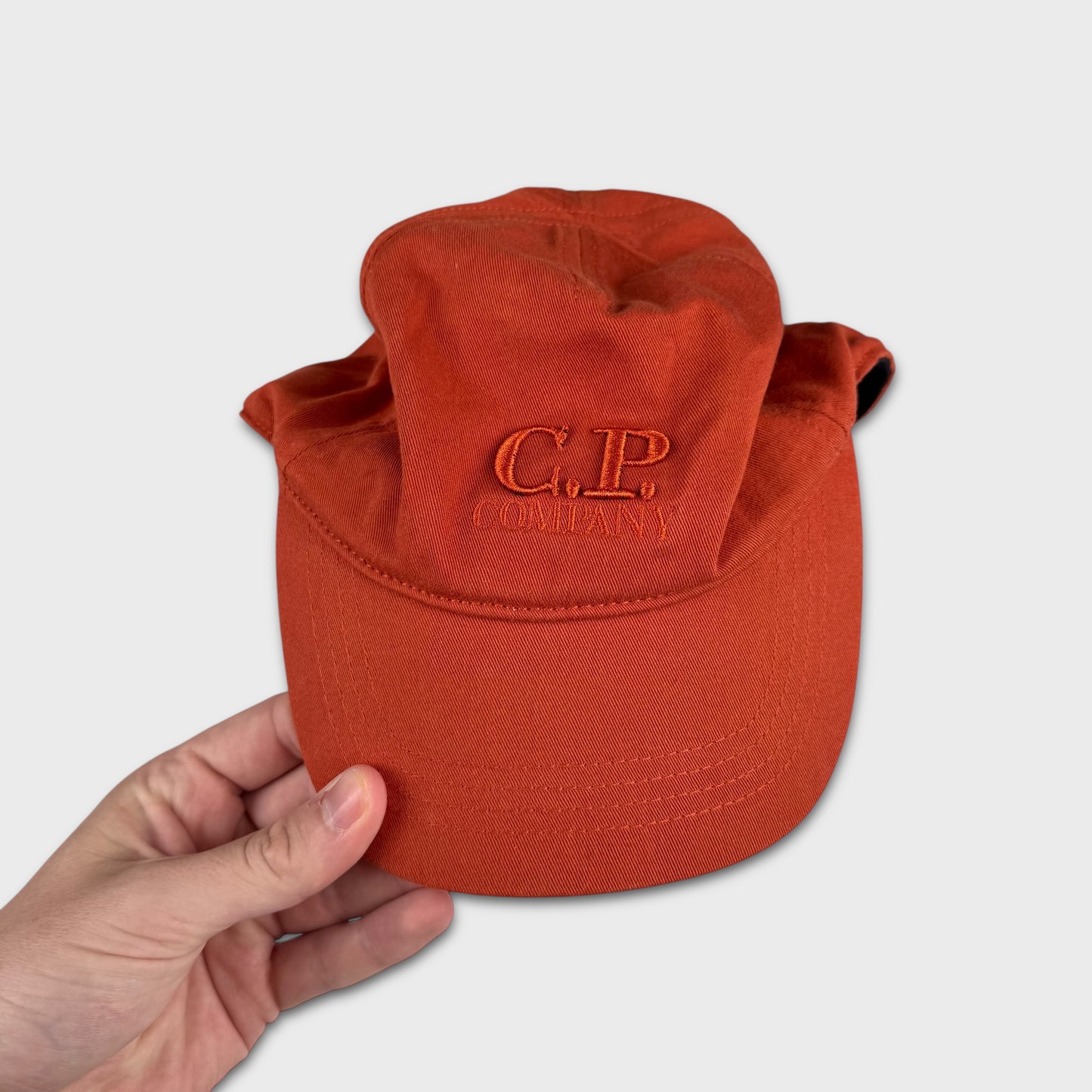 CP Company Orange Goggle Spellout Cap S