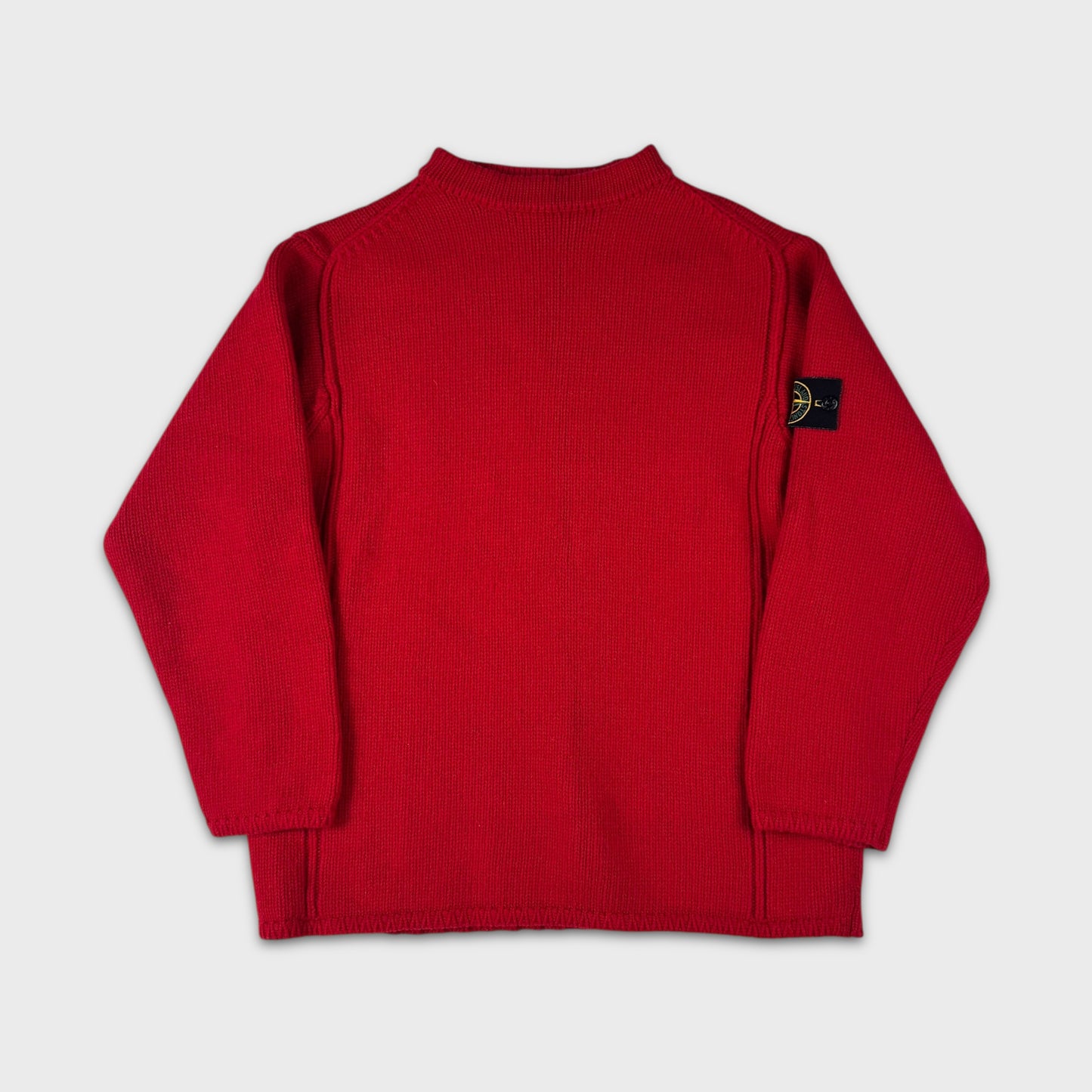 Stone Island Red 2000’s Chunky Knit XXL