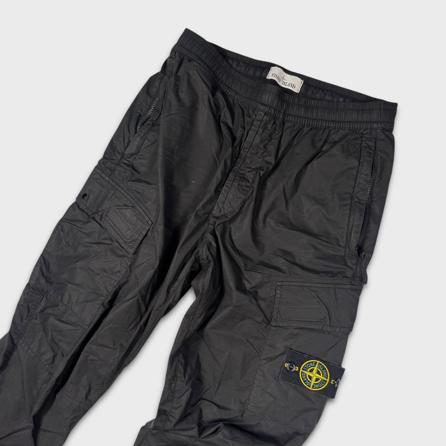 Stone Island Black Tela Cargo Pants W32