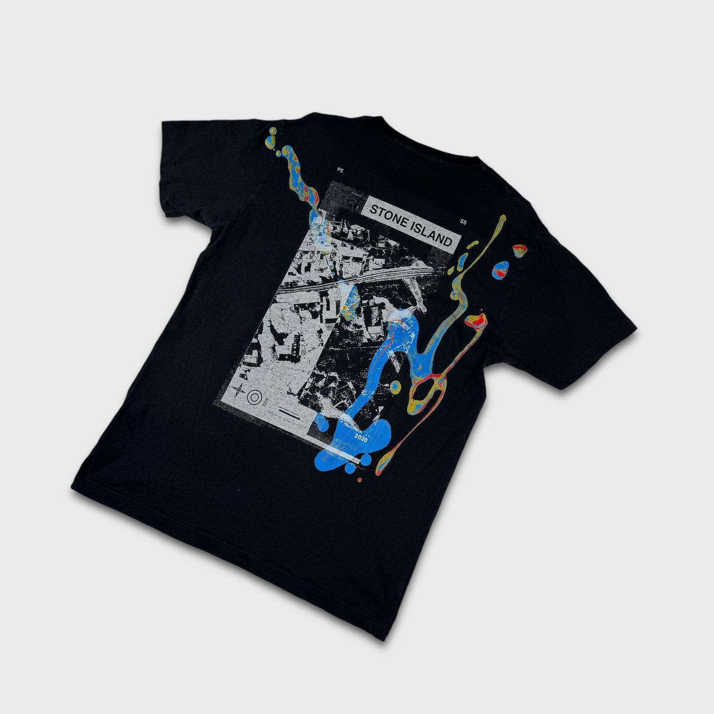 Stone Island Paint Splatter Graphic T-Shirt XL