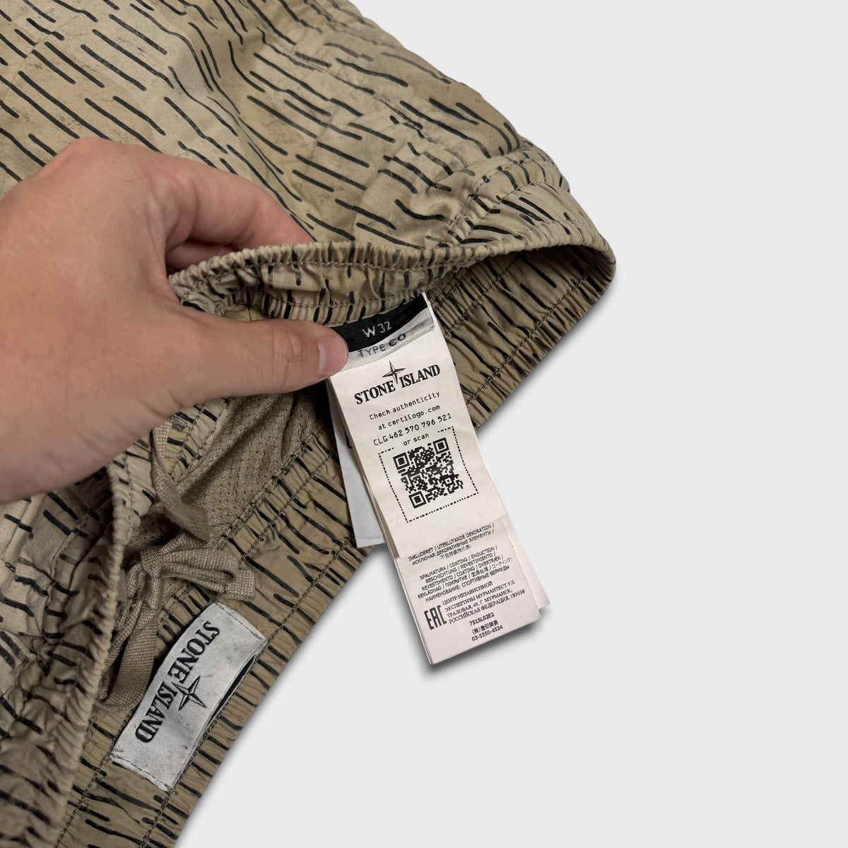 Stone Island Rain Camo Cargo Shorts W32