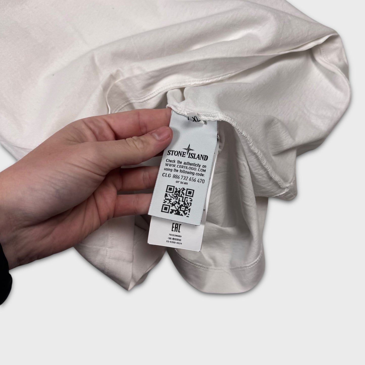 Stone Island White Reflective T-Shirt XL