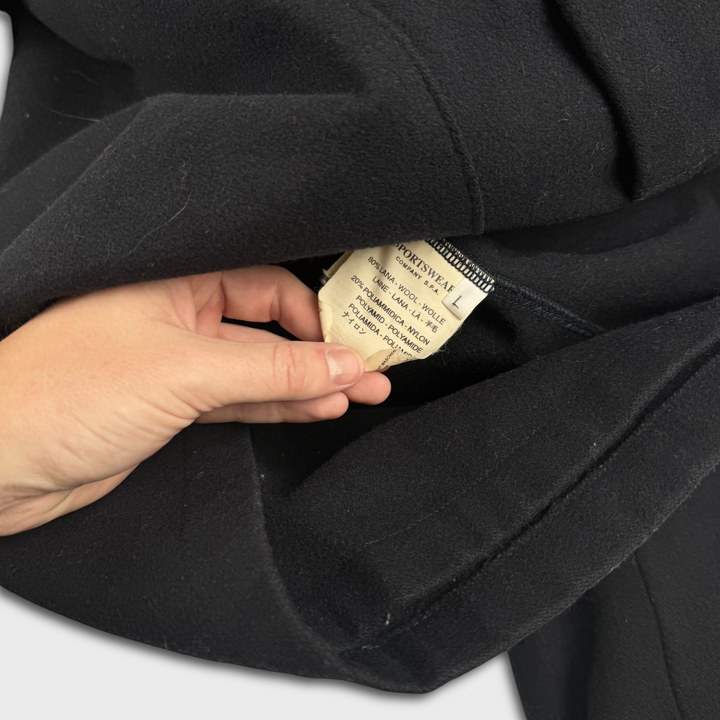 Stone Island 2000’s Navy Woolen Peacoat Jacket L