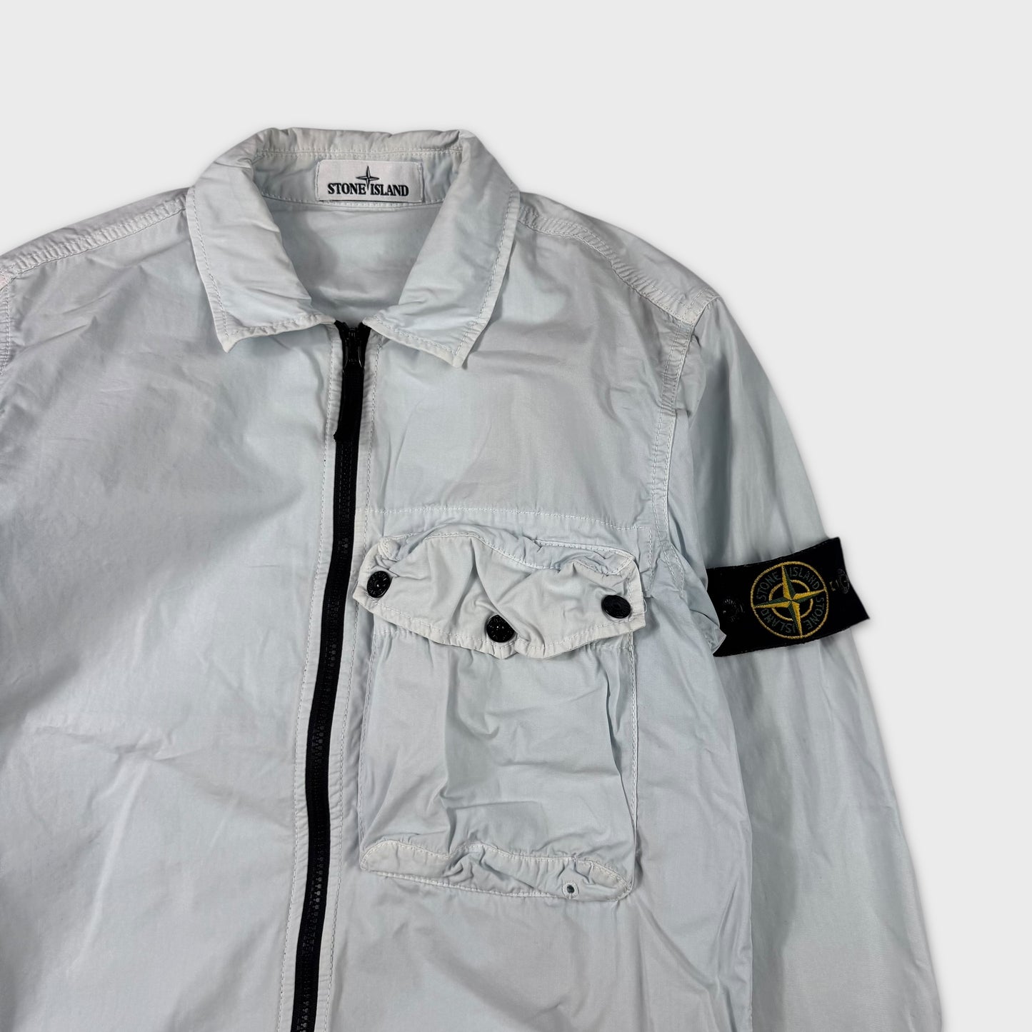 Stone Island Baby Blue Full Zip Overshirt S