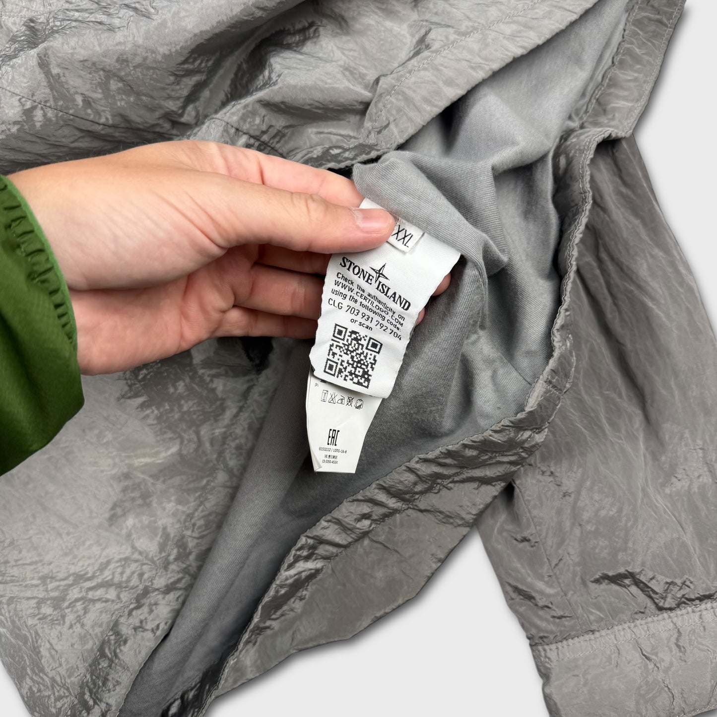 Stone Island Silver Nylon Metal Overshirt XXL