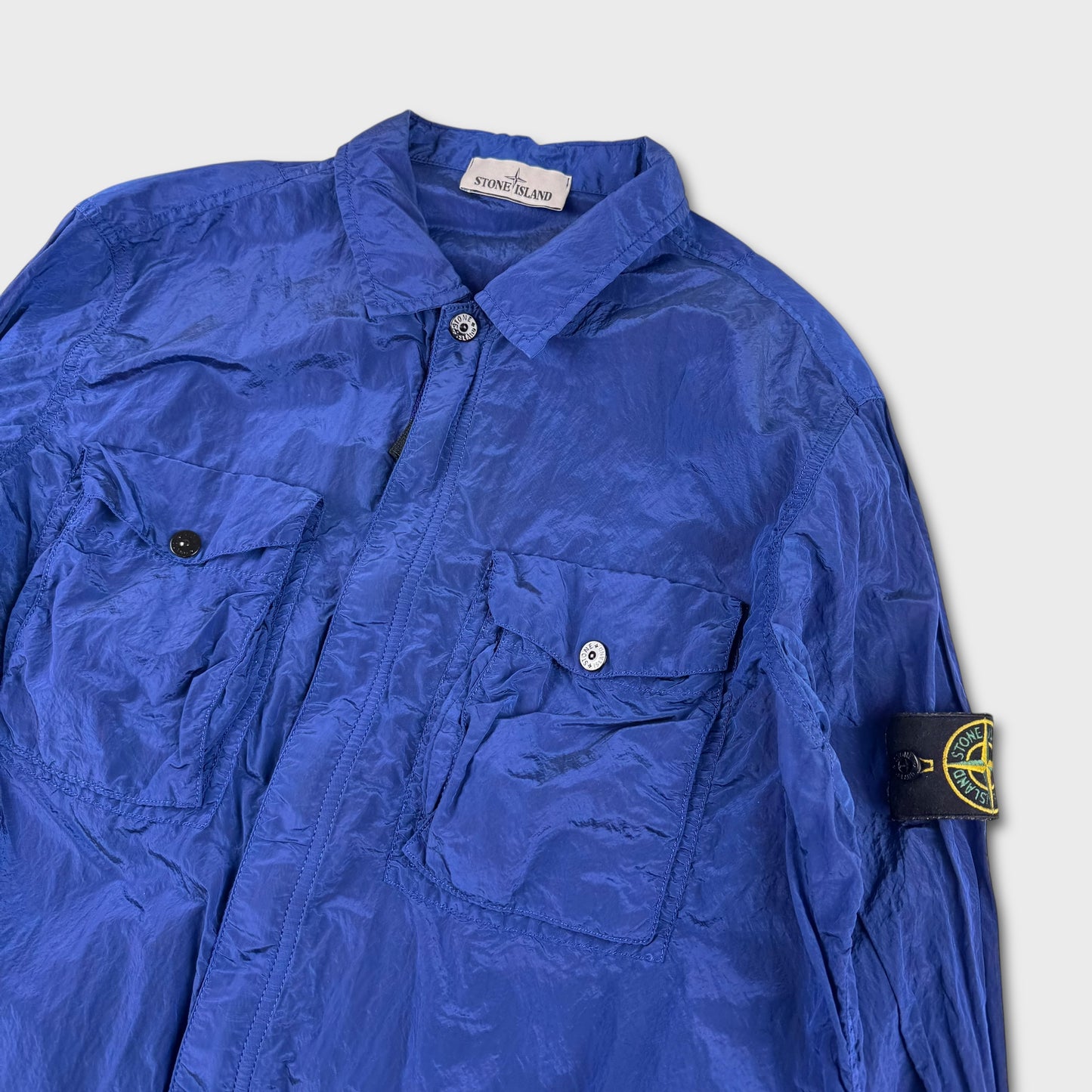Stone Island Royal Blue Nylon Metal Overshirt XXL