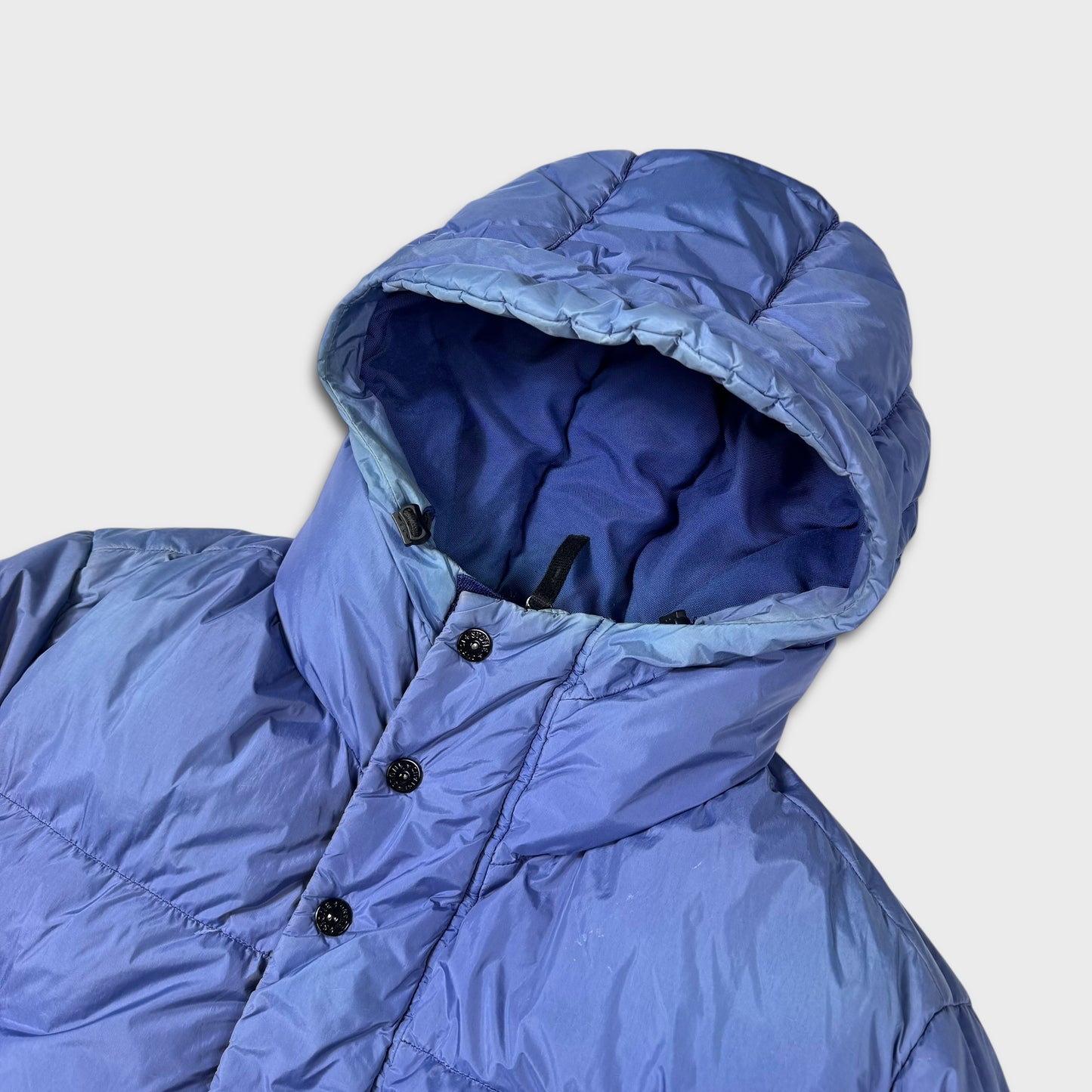 Stone Island Royal Blue Garment Dyed Crinkle Reps Down Parka Jacket M