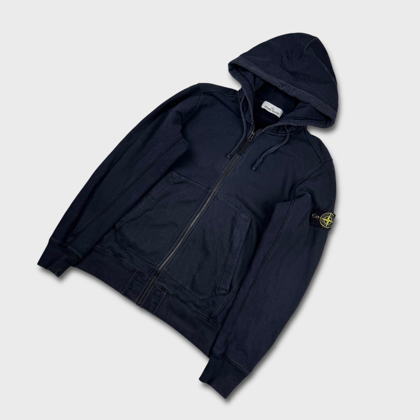 Stone Island Navy Full Zip Hoodie L