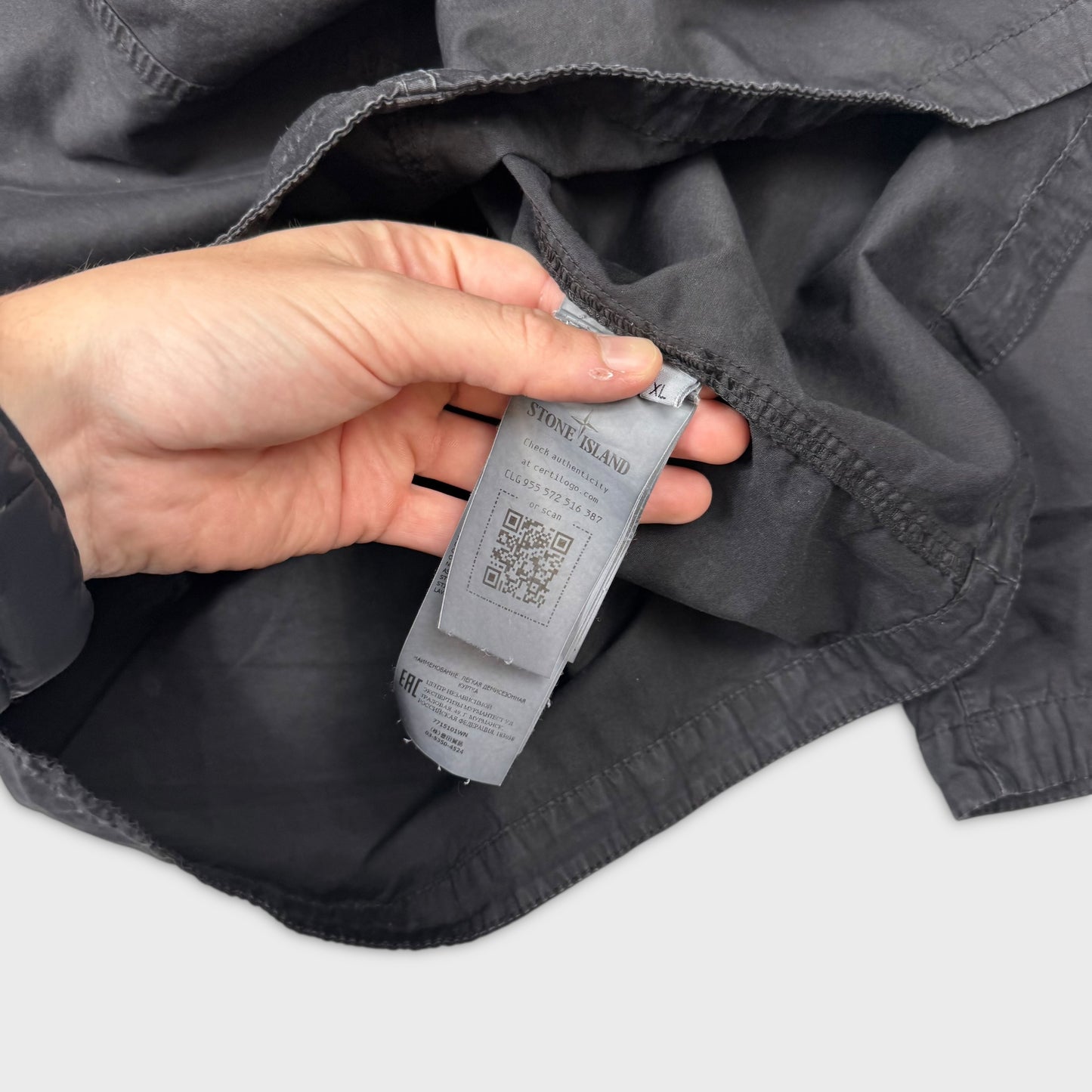 Stone Island Black Full Zip Overshirt XL