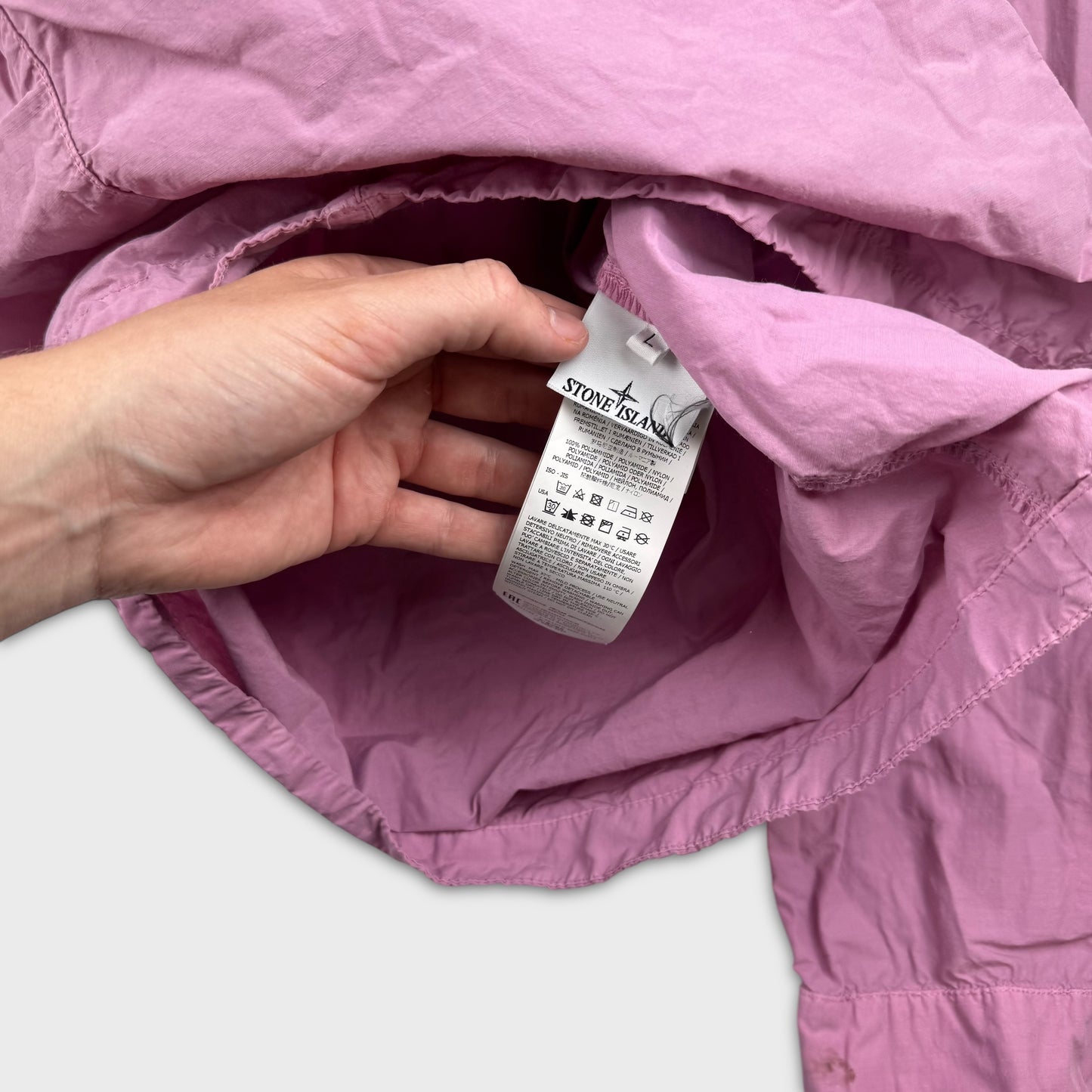 Stone Island Pink Tela Full Zip Overshirt L