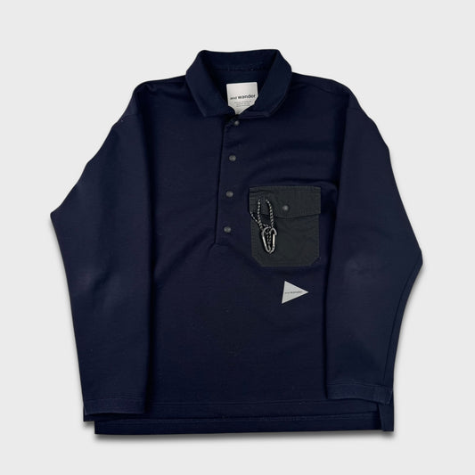 And Wander Button Up Logo Sweatshirt L