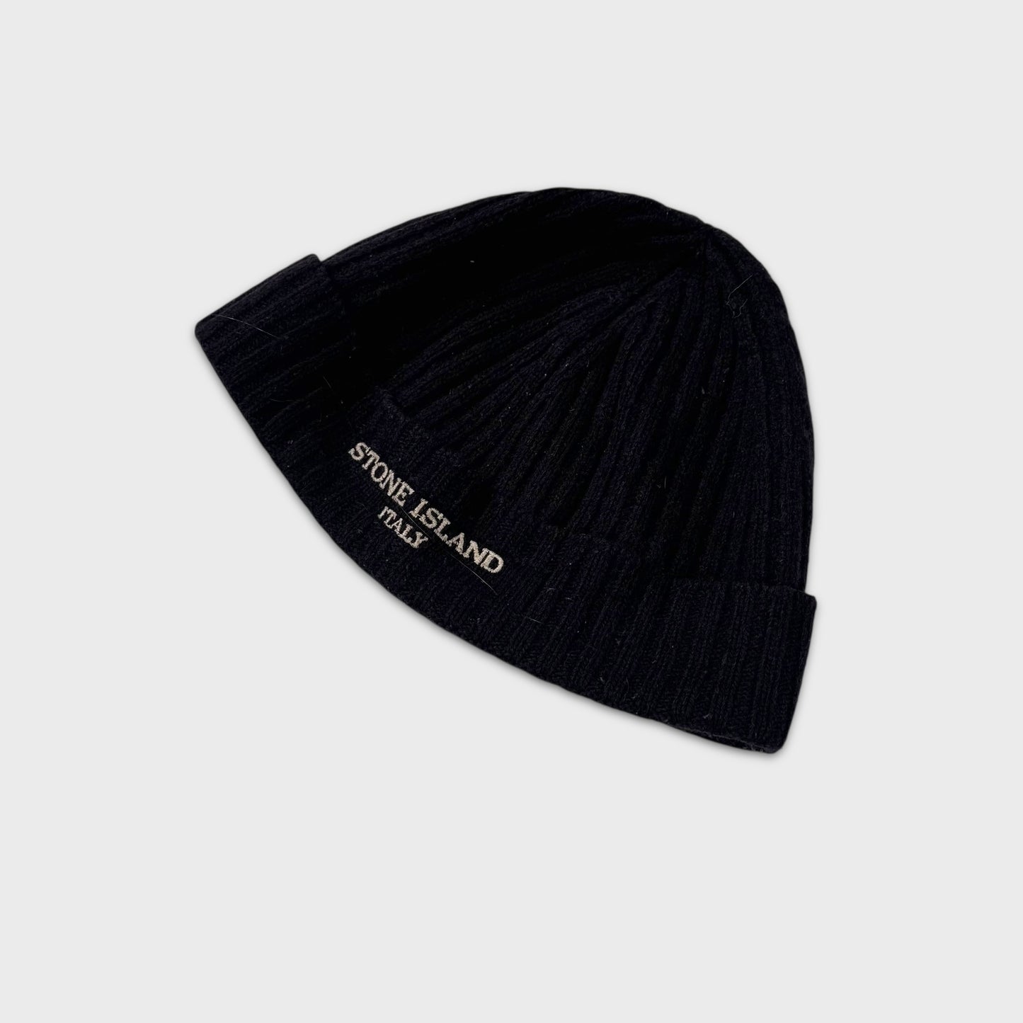 Stone Island ‘Italy’ Navy Spellout Beanie Hat OS