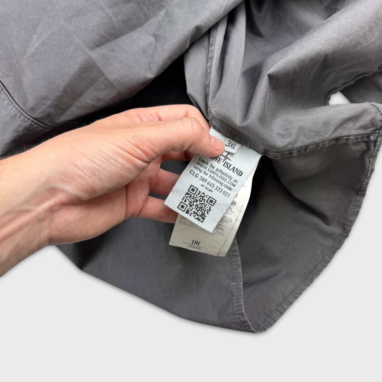 Stone Island Grey Full Zip Overshirt 3XL