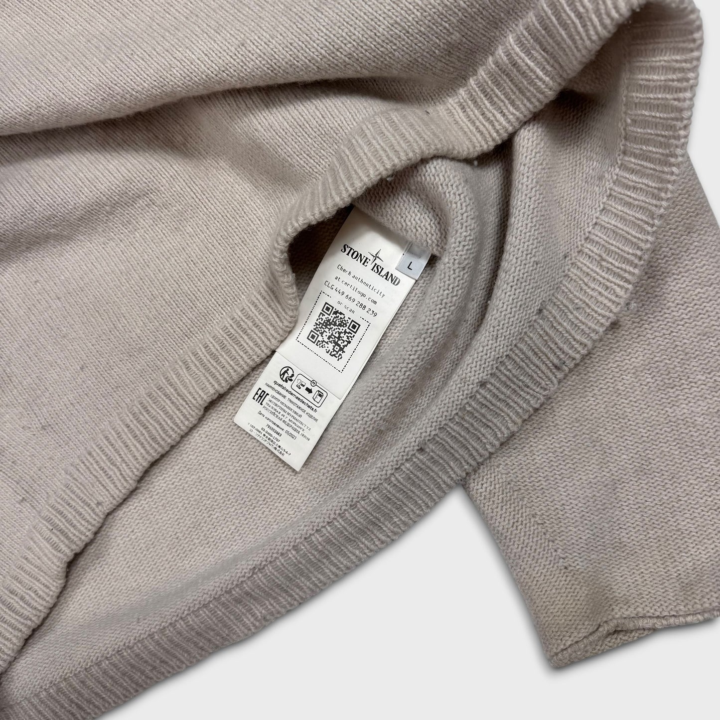 Stone Island Beige Knit Jumper L