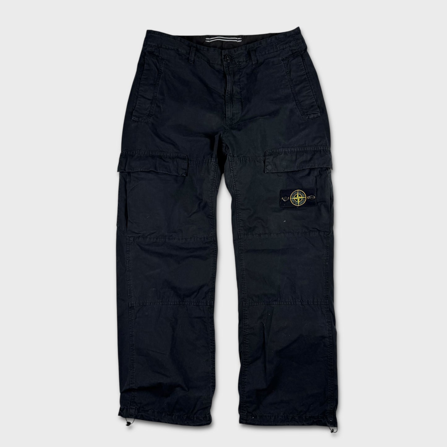 Stone Island Black Baggy Cargo Pants W32
