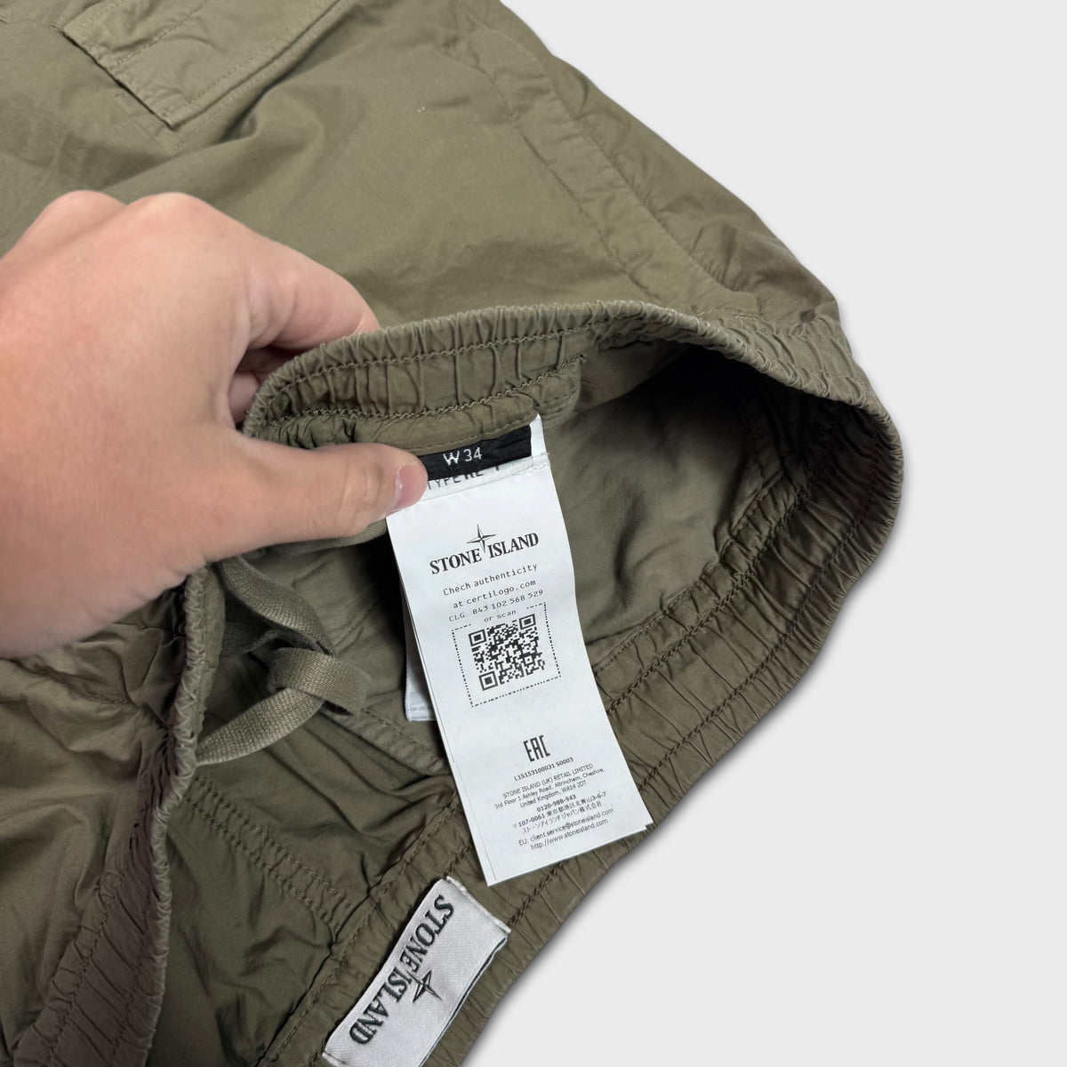 Stone Island Khaki Tela Cargo Pants W34