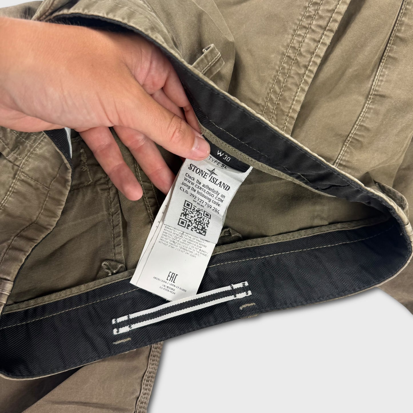 Stone Island Khaki Cargo Shorts W30