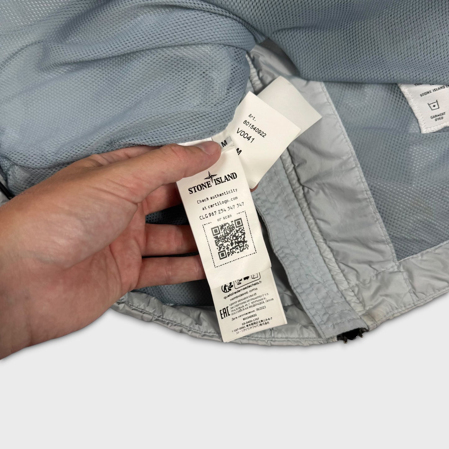 Stone Island Baby Blue Crinkle Reps NY TC Jacket M