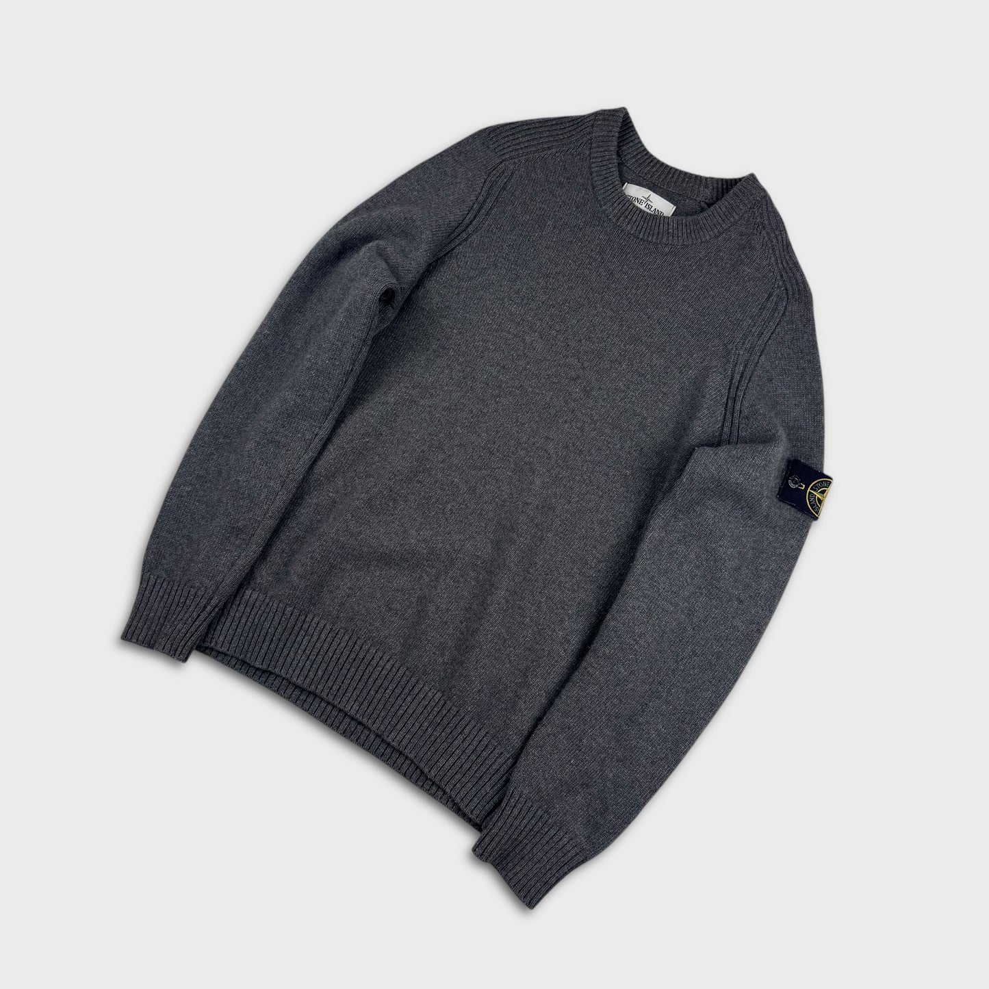 Stone Island Grey Wool Crewneck M