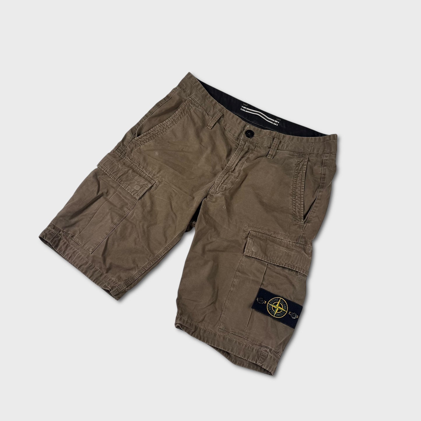 Stone Island Khaki Cargo Shorts W30